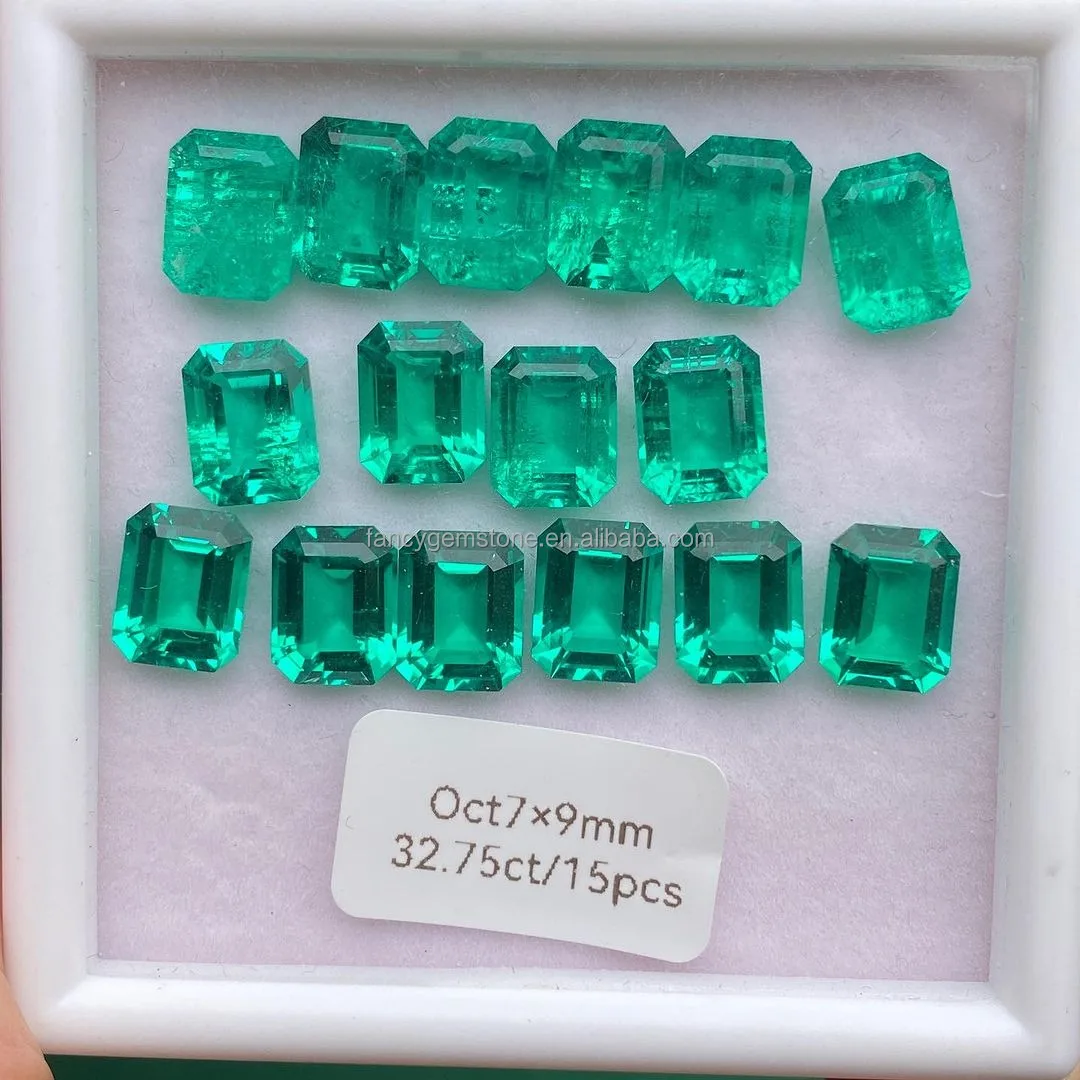 Wuzhou Factory Direct Sale Hydrothermal Cultivation of Colombian Emeralds Cut Lab Grown Emerald Stone Price
