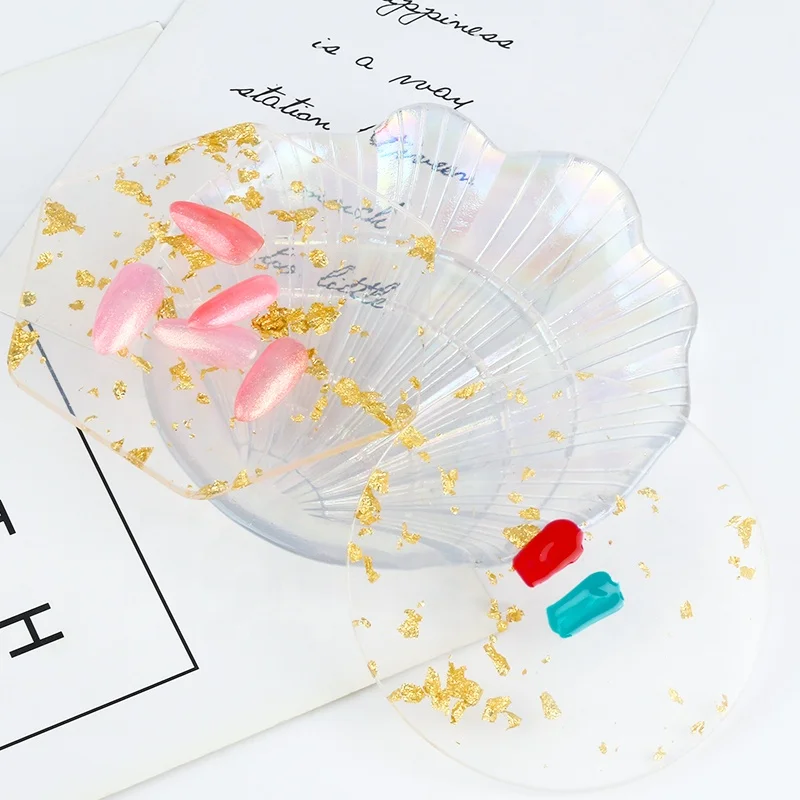 Photo Props Polish Drawing Color Nails Manicure Craft Tool Nail Art Display Tray Nail Art Painting Gold Foil Paper Mix Palette