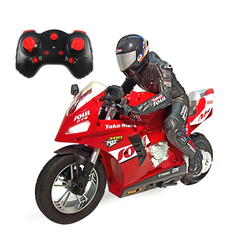 1/16 Scale Large 2.4g Remote Control Motorcycle 360 Degree Stunt Cars Vehicles With Self-Stabilizing Balancer Gyroscope