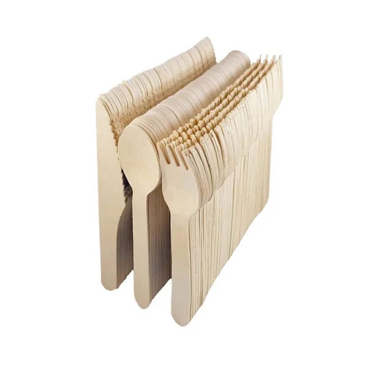 Wooden Cutlery Forks Birch Wood Cutlery Set Disposable Wooden Cutlery Forks Spoon Knife