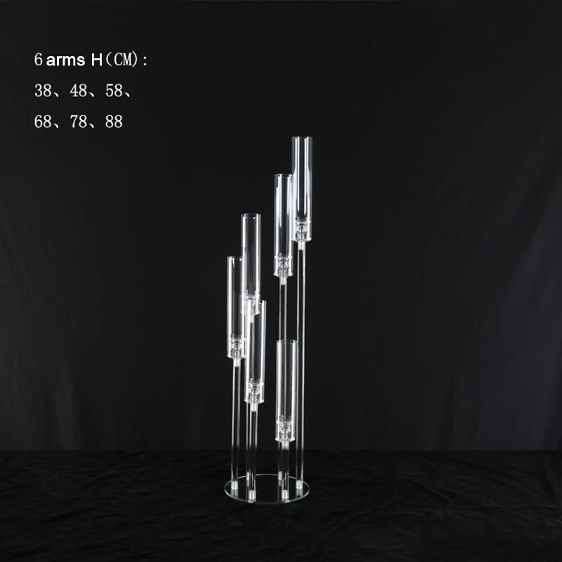 Clear Candelabras Weddings Table Centerpieces Decoration 5 Arm  8 Arm Acrylic Candelabra Led Candle Holder Candle Stand