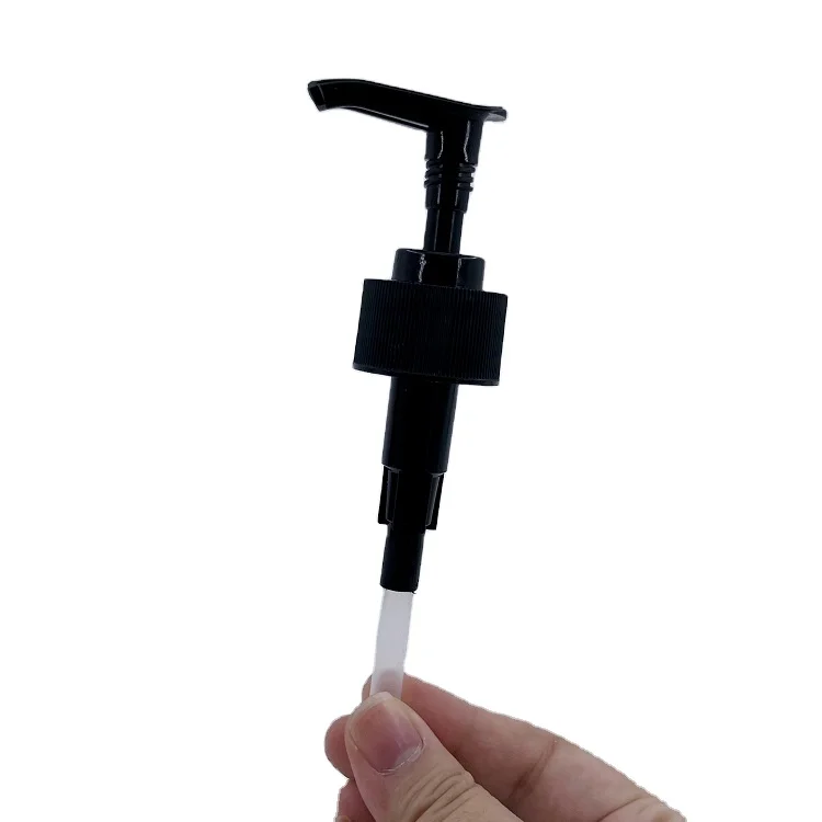 High quality cosmetic 28mm left-right lock black plastic cream lotion non-slip pump