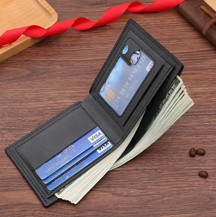 Creative Star Embossed PU Leather Wallet Slim Money Clips Mens Wallet Card Holder Vintage Cash Bifold Short Purse Wallet