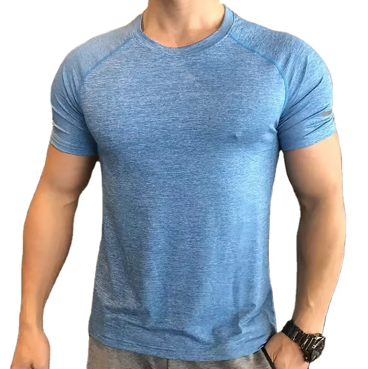 high Quality Cheap Custom Men Activewear T Shirts 100% Polyester T Shirts Gym Elastane Athletic Quick Dry Top Shirts Mens