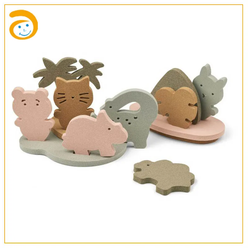 New design dinosaur puzzles lovely eva animal bath toy for kids