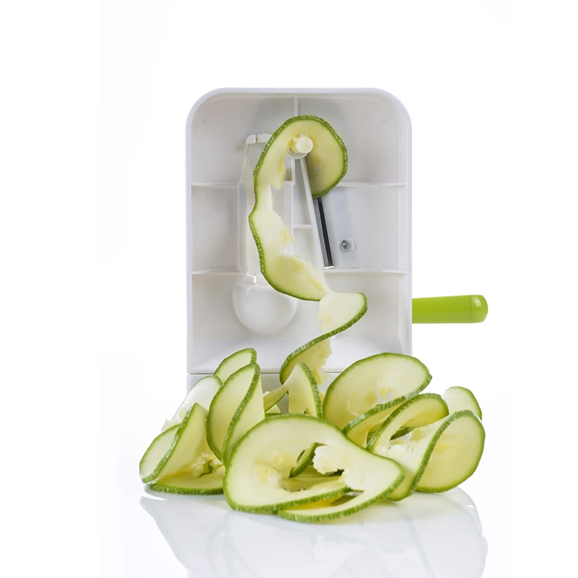 Foldable type plastic dicer zoodle chopper ensures stability with 3 blade Vegetarianism handheld vegetable spiralizer