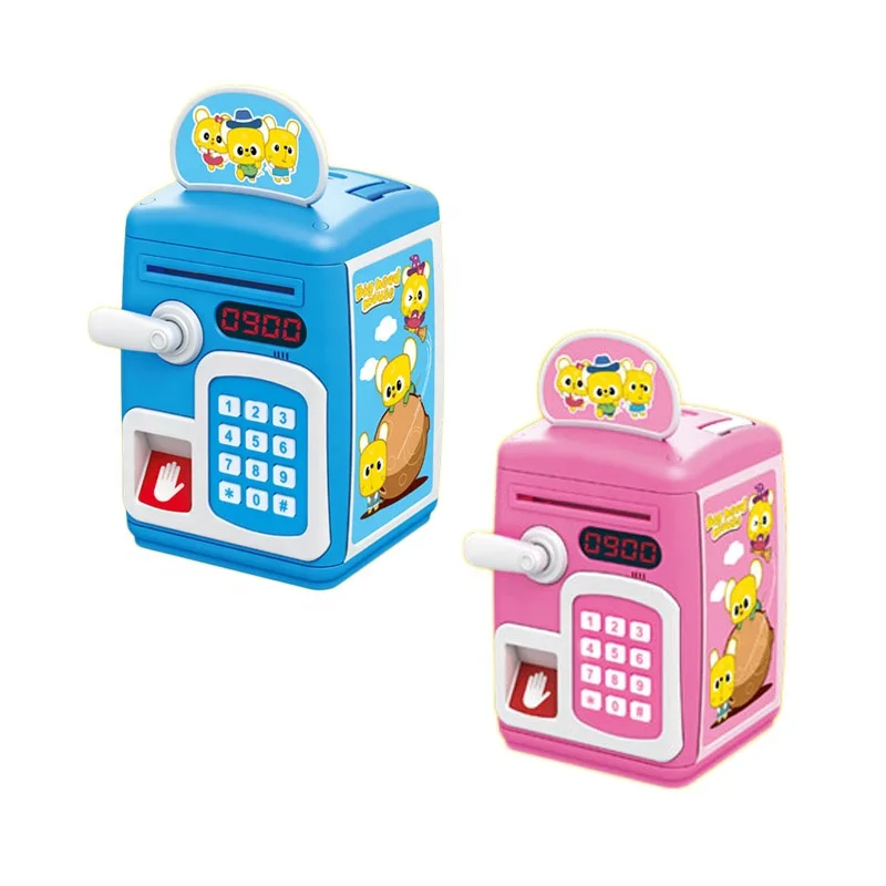 Kids Funny Electric Saving Bank Money Box Atm Sensor Toy Plastic Mini Cute Fingerprint Electronic Piggy Bank