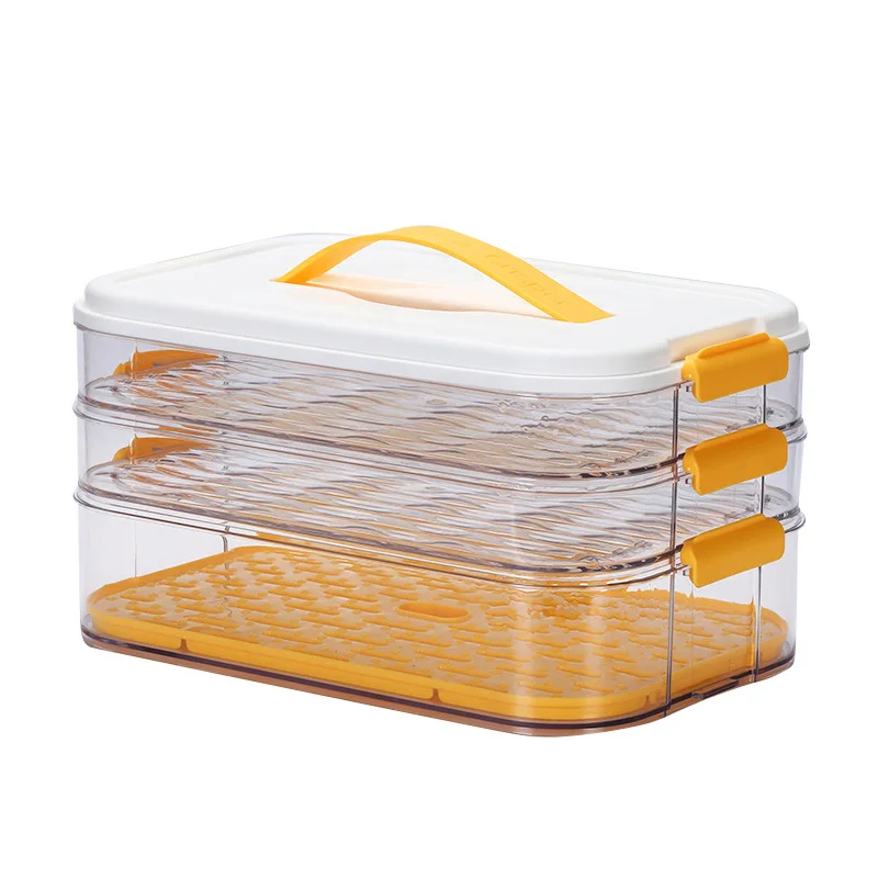 F1-759 Stackable Grid Egg Storage Box Refrigerator Egg Rack BPA-Free Egg Tray with Lid