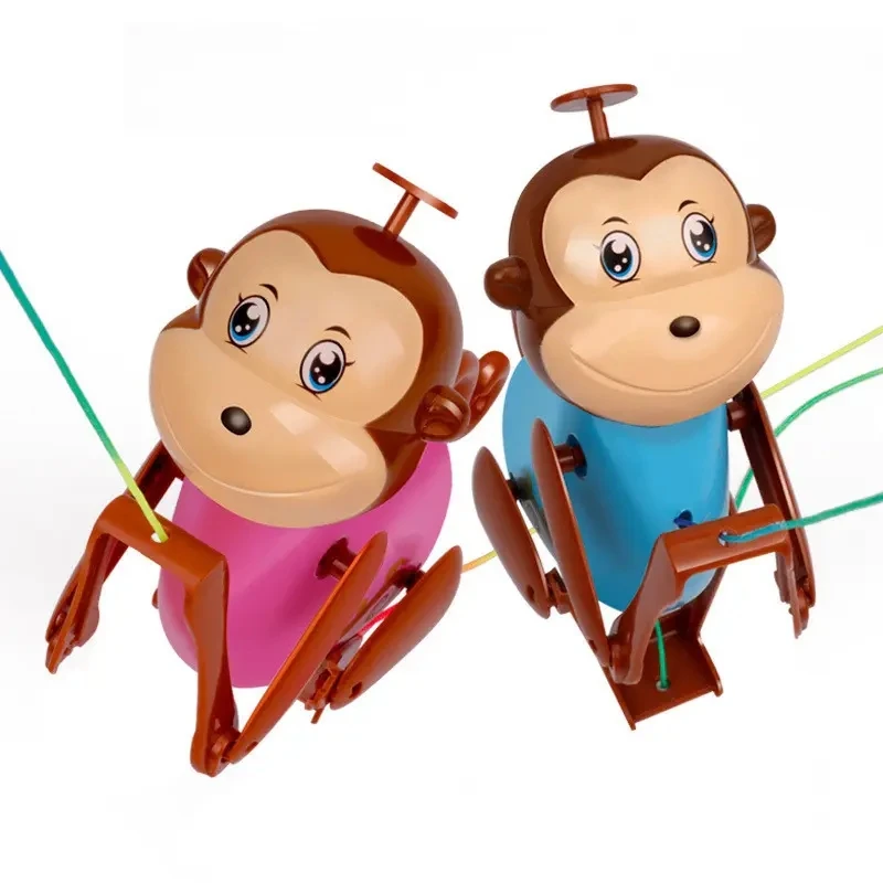 2023 New creative cartoon rope climbing little monkey fun pull string parent-child interactive plastic gift early education toys