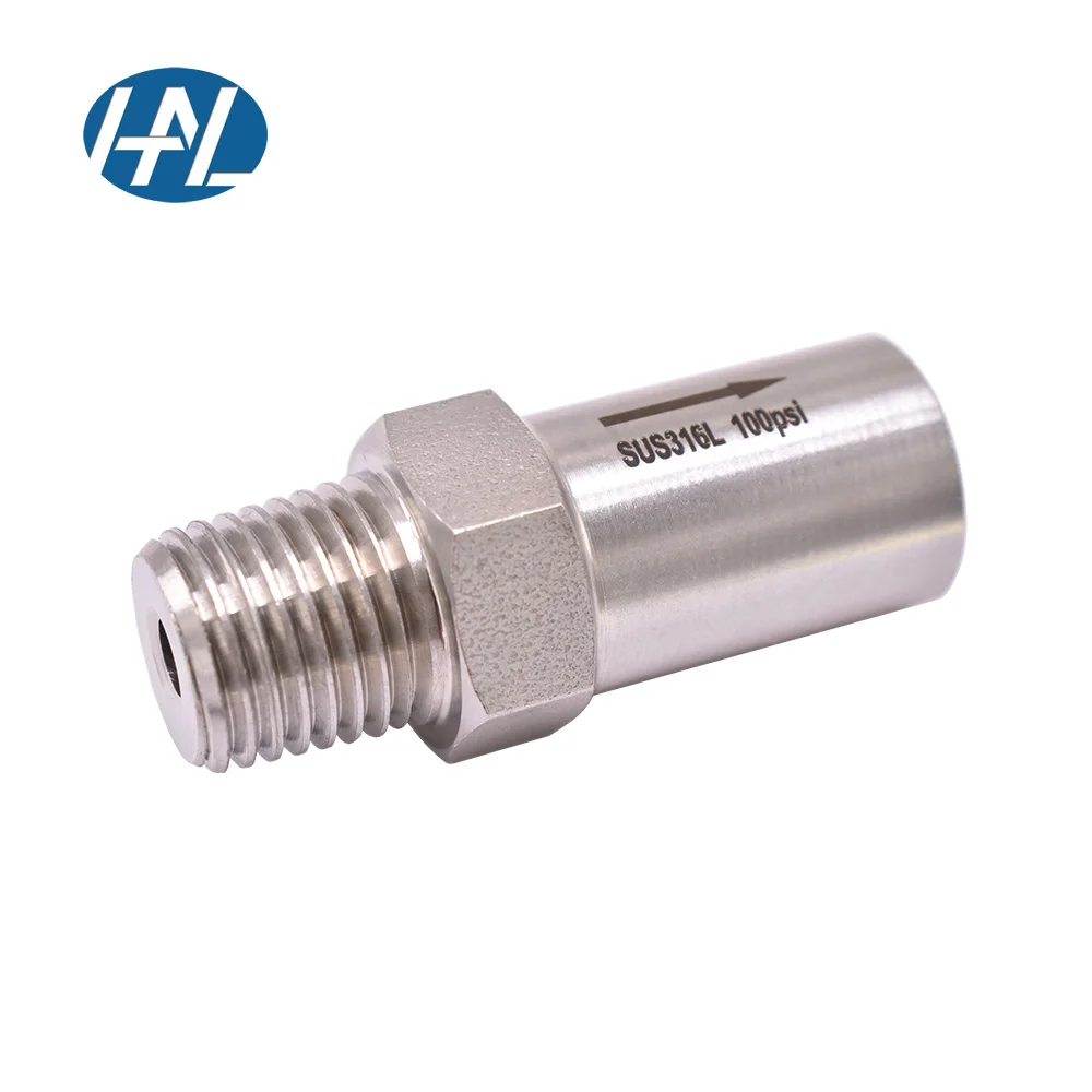 SS316L Stainless Steel Female And Male Straight Pattern Safety Relief Valve Automatic Pressure Relief Valve