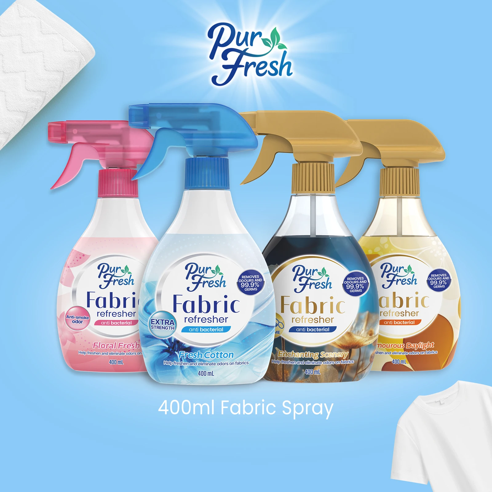 400ml Household Cleaning Cloth Perfume Laundry Fabric Sprays Air Deodorant Clothing Fragrance Without Skin Contact