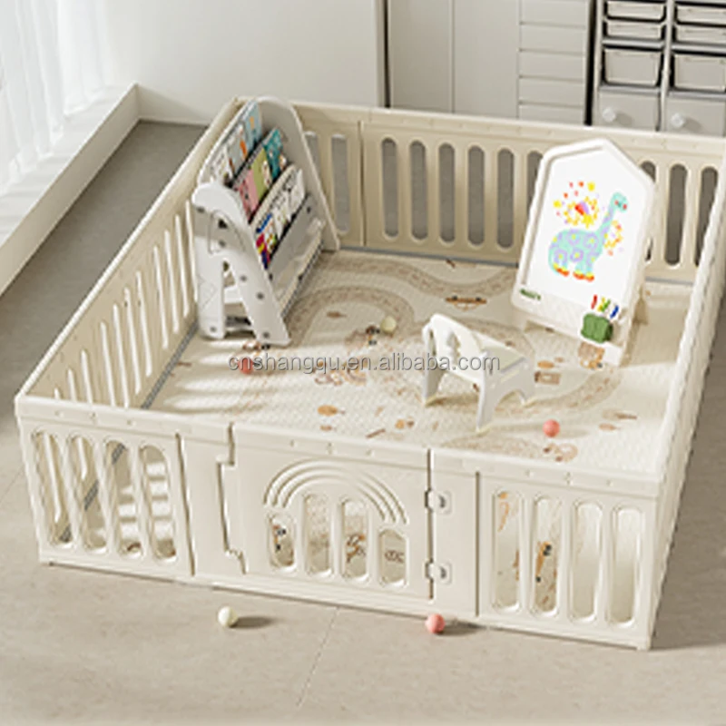 Vsuch OEM&ODM playpen for children with gate large portable cute indoor plastic playpen for baby and toddler
