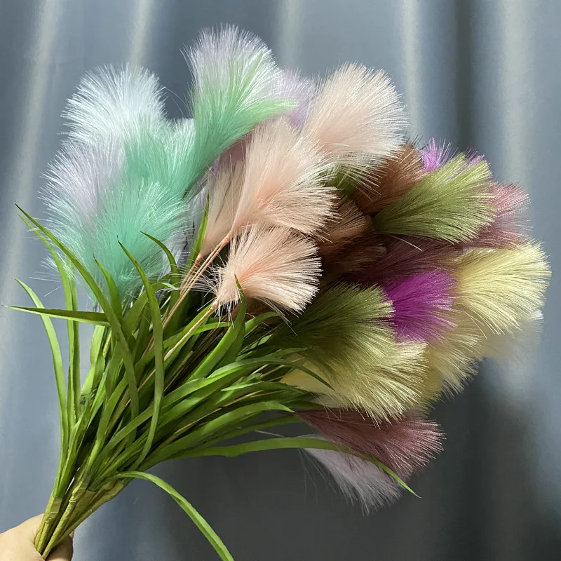 New Design Wholesale 5 Head Artificial Pampas Reed Flowers For Wedding Home Party Decoration