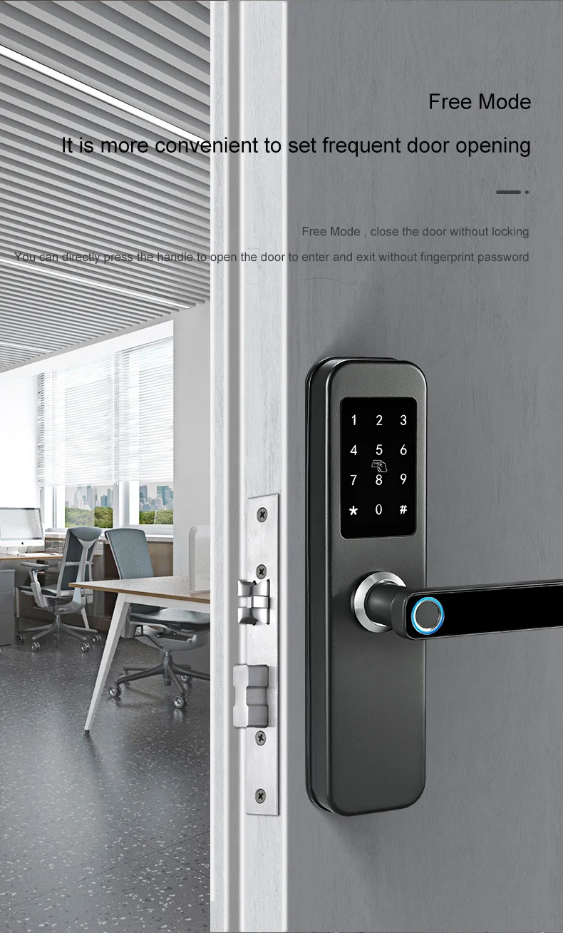 Home Electronic Tuya Tt Lock App Wifi Smart Digital Multi point Biometric Fingerprint Radio Frequency Door Lock 2022