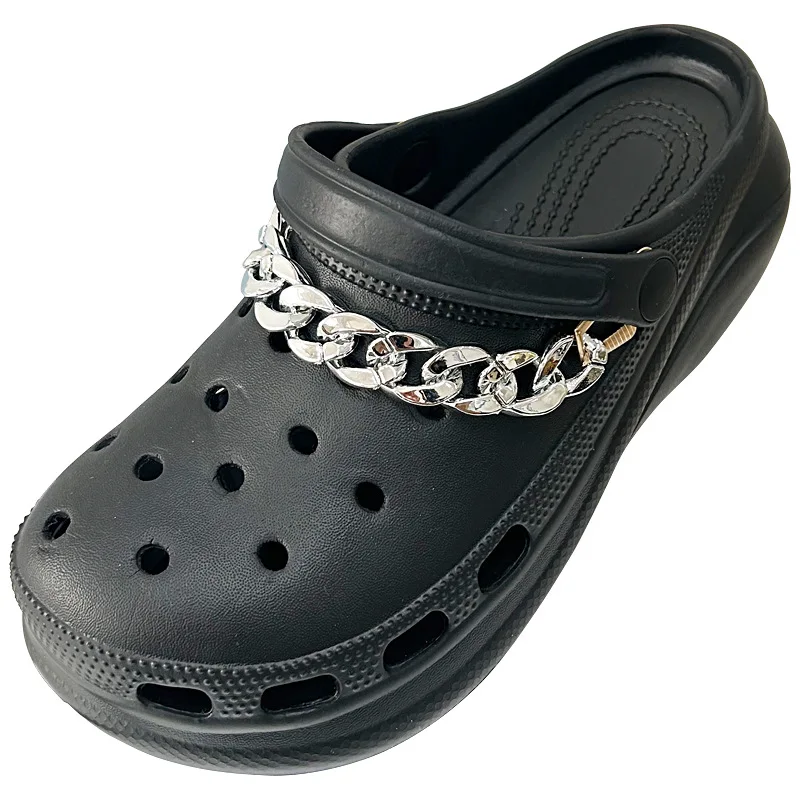 New Cross-border Rhinestone pearl chain metal shoe flower shoes floral shoe buckle