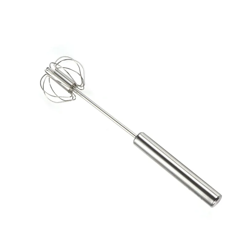 Stainless steel semi-automatic egg beater egg beater manual press rotary egg beater kitchen baking gadget