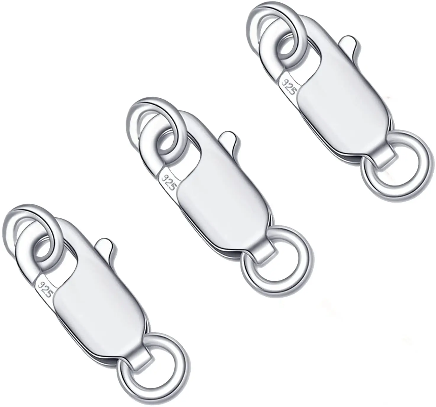 Amazon Hot Sale 925 Sterling Silver Lobster Claw Clasp with Closed Jump Rings,TOYS1007