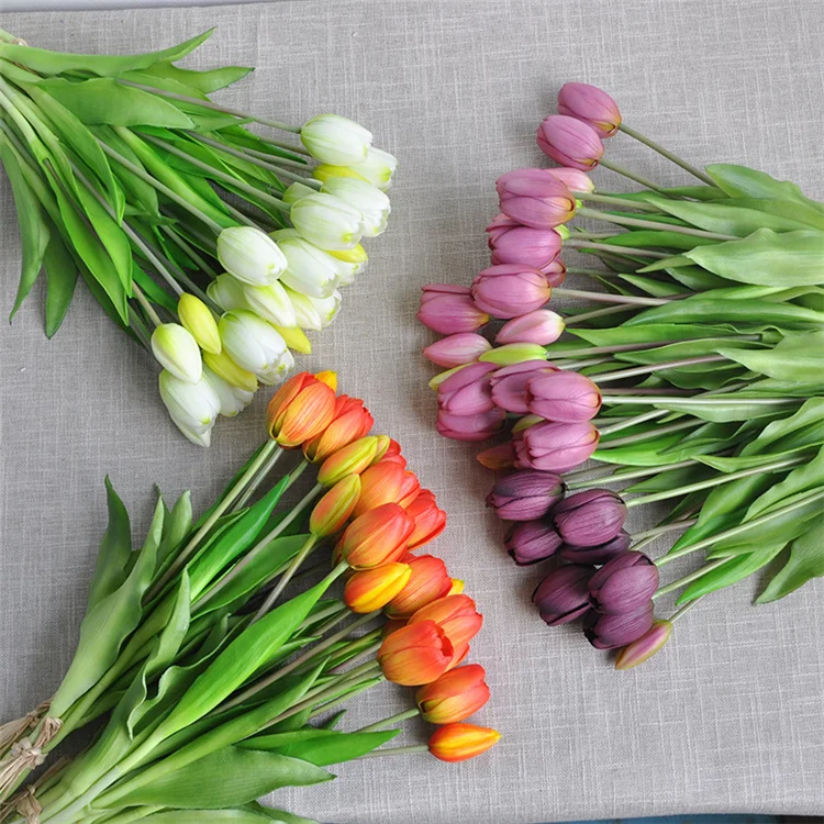 Wholesale Customized Colors High Quality Artificial Latex Tulip Flowers