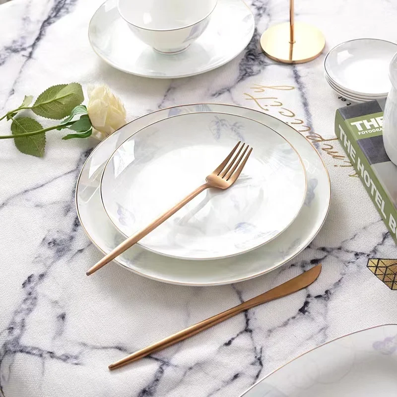 Popular plates sets turkish porcelain custom design porcelain plates sets dinnerware modern dishes