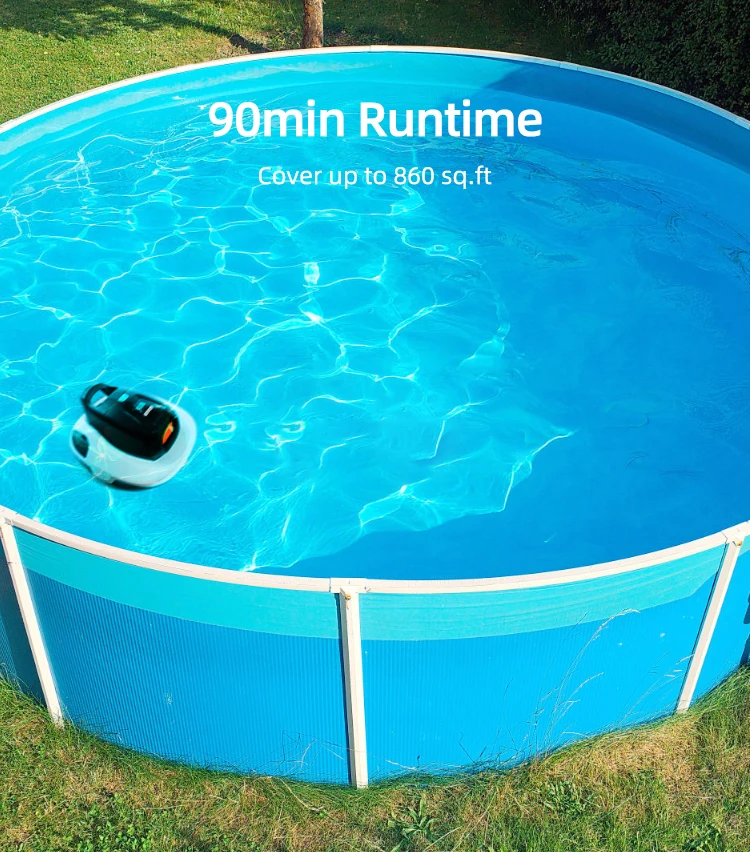 Fast Charging Wireless Long Runtime Flexible Robotic Water Filter Pool Vacuum Cleaner