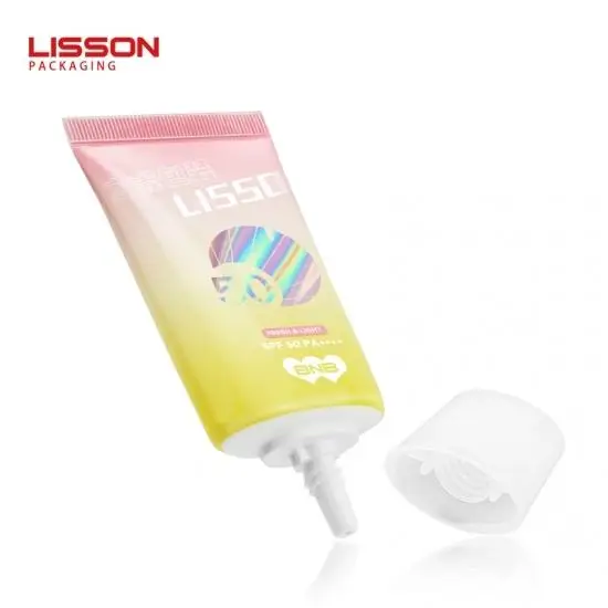 Cosmetic Sunscreen BB Cream Tube Packaging ABL Laminate Oval Nozzle Tube With Screw Cap