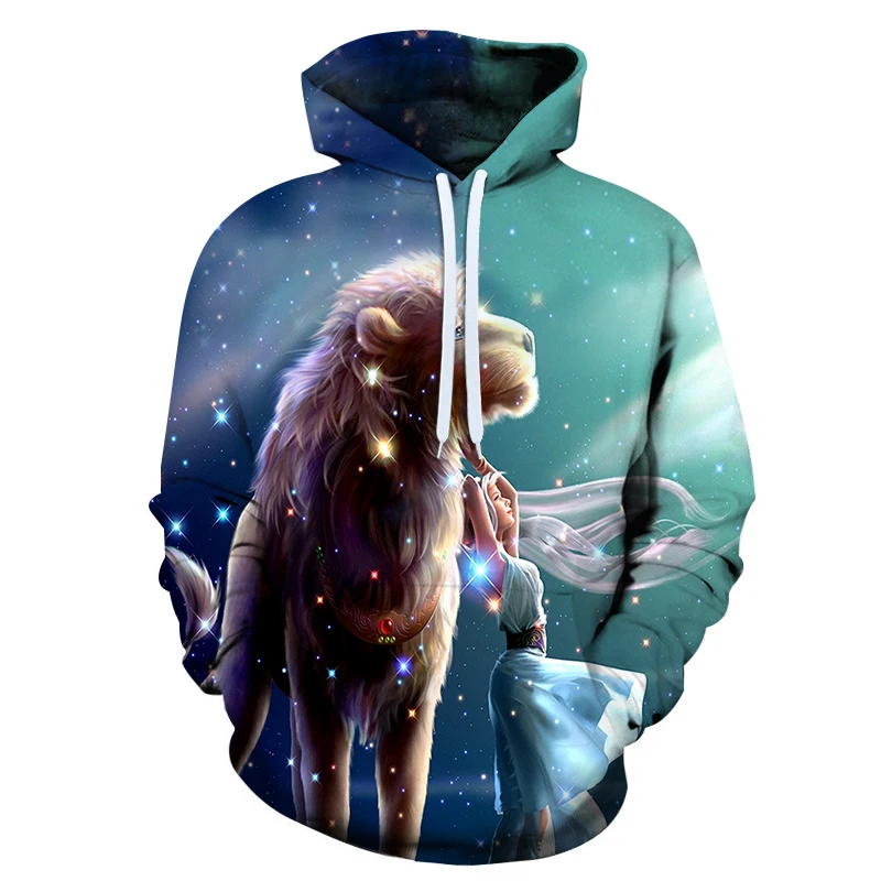 European and American casual long sleeved pullover hoodie 3D printed sweater for men and women casual couples