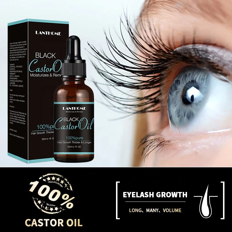 
Lanthome 30ml Price Pure Black Castor Oil Hair lash Growth Serum Organic Jamaican Black Castor Oil Cold Pressed 