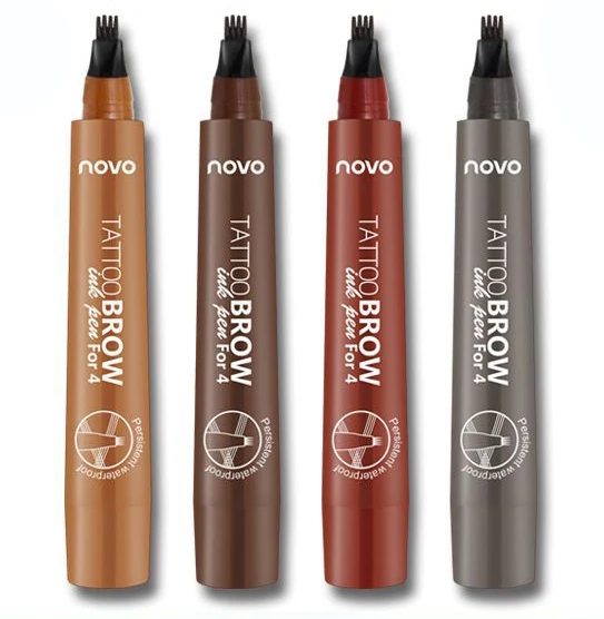 China hotsale  4 Colors microblading 4 Fork Tips eye brow pen eye pencil eyebrow pencil