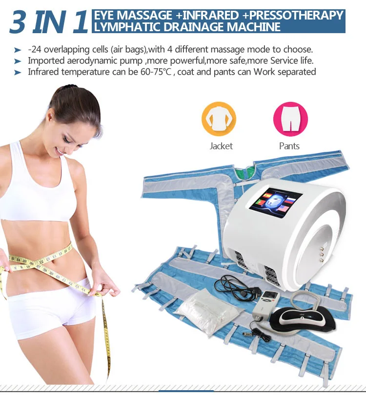 Pressotherapy Lymphatic Drainage Air Pressure Full Body Far Infrared Presoterapy Slimming Machine