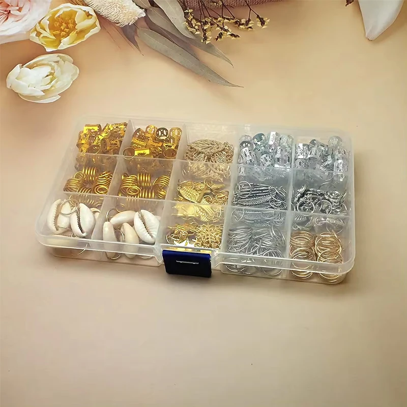 220 Pieces Hair Accessories Loc Hair Jewelry for Women Braids Dreadlock Beads Metal Hair Clips Decoration golden