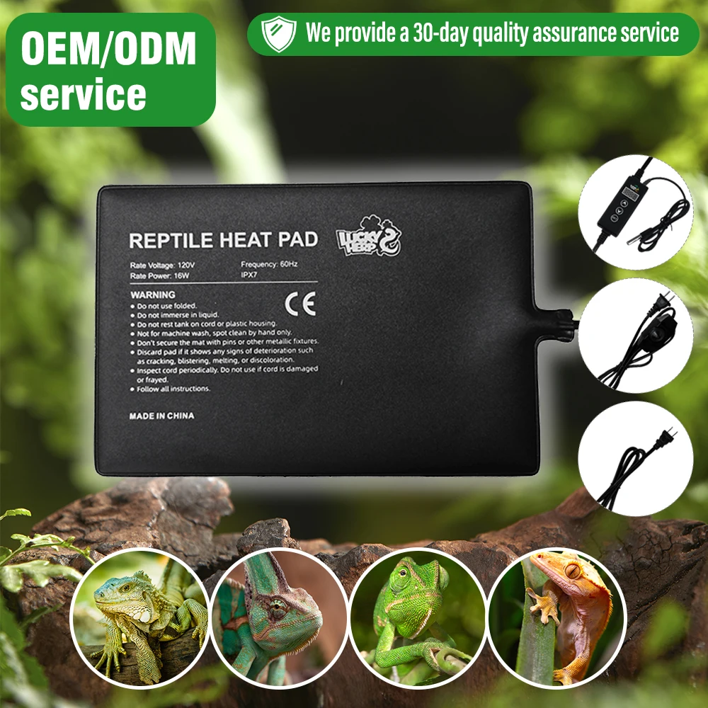Reptile 16W 24W Heating Pad Waterproof Under Tank Terrarium with Temperature Control Heat Mat for Turtles Lizards Frogs