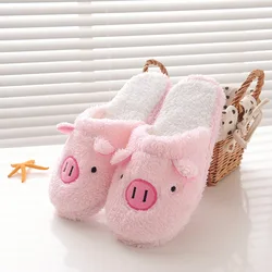 New Winter Women Slippers Home Women Shoes Cute Cartoon Fashion Lovely Bear Pig Couple Indoor House Slippers With Fur