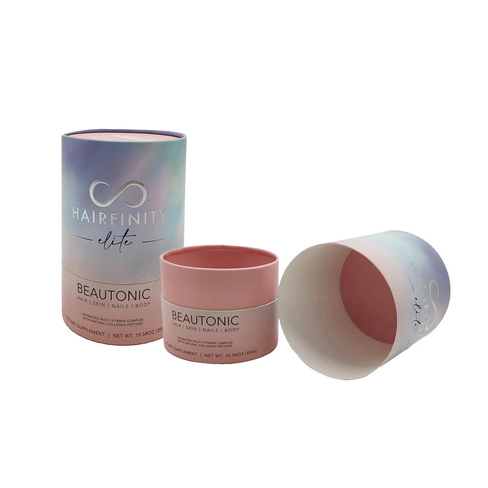 Custom Printed Cylinder Cardboard Packaging Hermetic Mixed Breakfast Cereal Cylinder Paper Packing Box