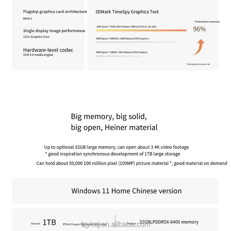 New Original Lenovo YOGA Air 14s Laptop AMD R7-7840H 14.5-inch 2.9K Touch screen 32GB 1TB lightweight Business office notebook