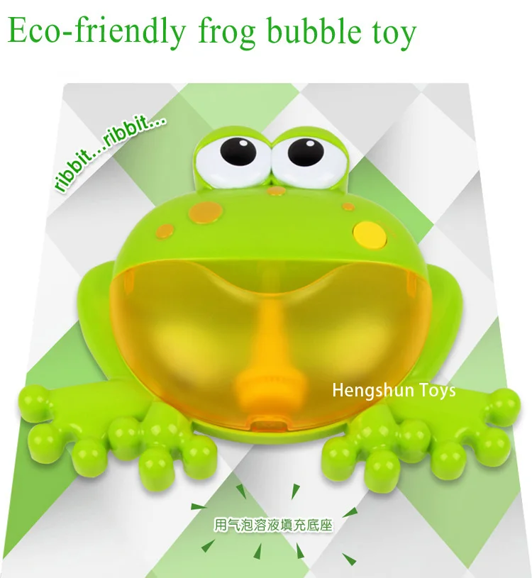 
Amazon Cartoon ABS baby bath toy frog bubble machine with music 