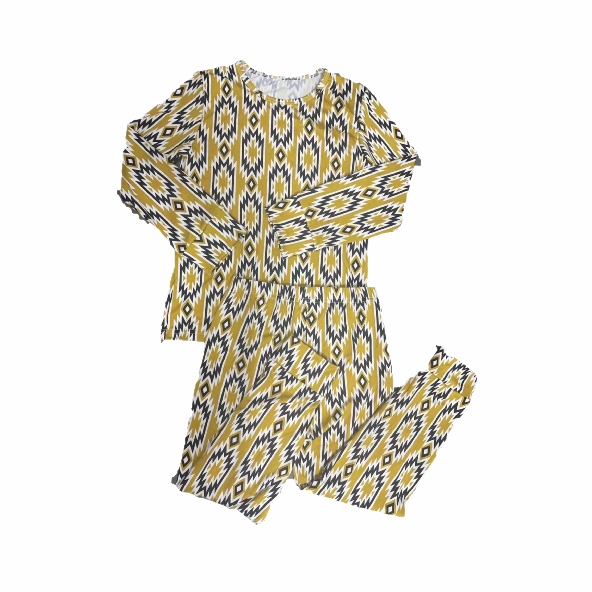 2023 New style Custom high quality bamboo baby pajamas Checked 95% bamboo viscose 5% spandex baby pajamas