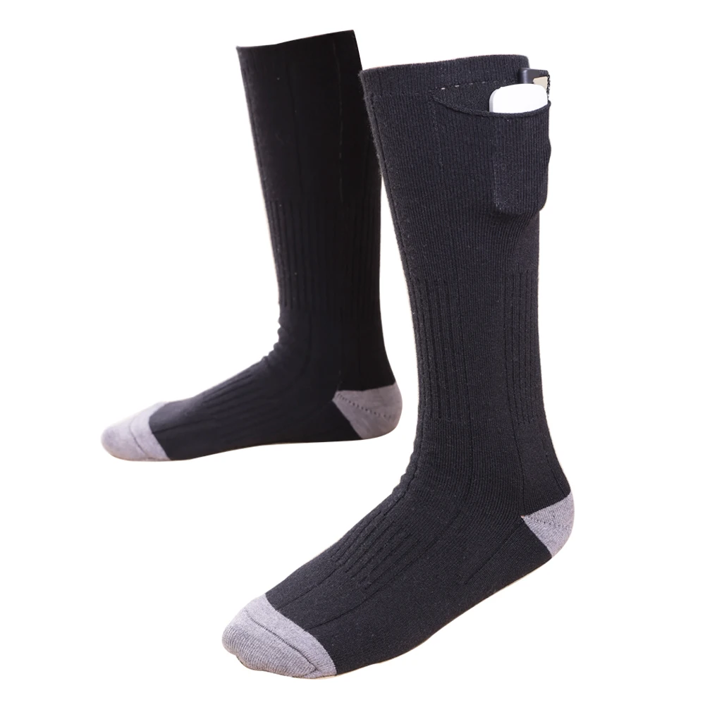 Мягкие теплые носки с подогревом, зимние лыжные Дышащие носки с зарядкой от Usb и аккумулятором, электрические термоноски с подогревом для мужчин и женщин