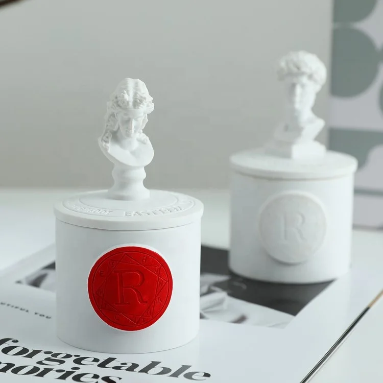 Stocked High Quality Art Statue Gift Box Packed Soy Wax Aromatherapy Cup Home Decoration Scented Candle Set