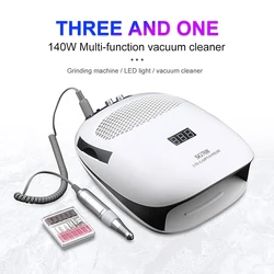 4-in-1 Nail Uv Lamp Fan Suction Dust Cleaner 140w Manicure Polishing Collector vacuum cleane Professional Salon Dryer Dust Clean