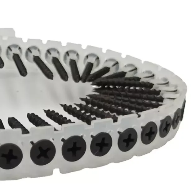 SDPSI Gypsum Board Tornillos C1022 Plastic Strip Tape Self Tapping Black Phosphated Belted Collated Drywall Screws