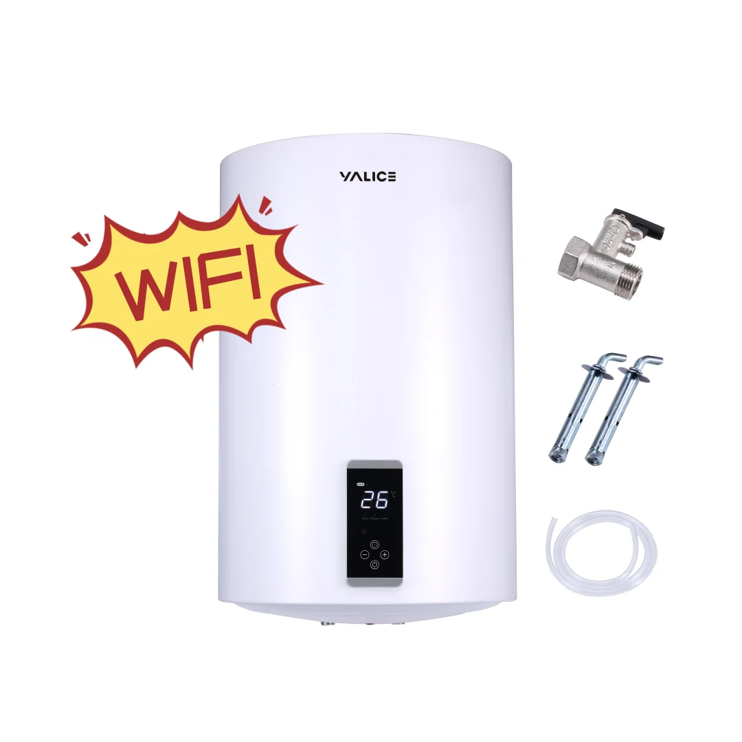 2024 New model vertical geyser touch control panel with WIFI Function 100L storage electric water heater for home salon hotel