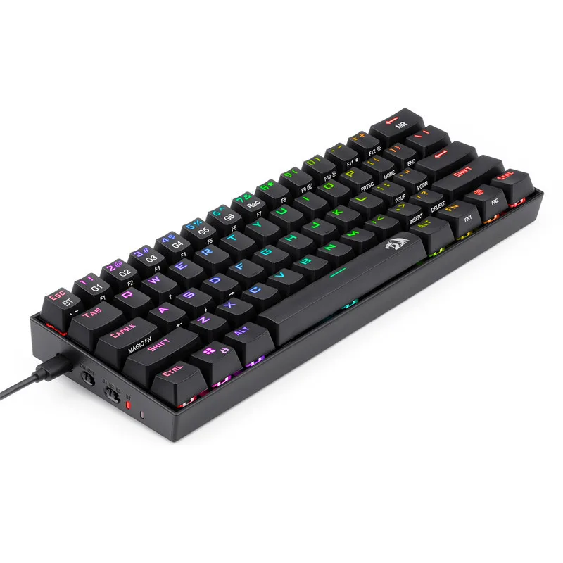 
Cheap Price OEM USB 87 Keys Mini Wired RGB LED Mechanical Gaming Keyboard For Gamer Desktop PC Computer 