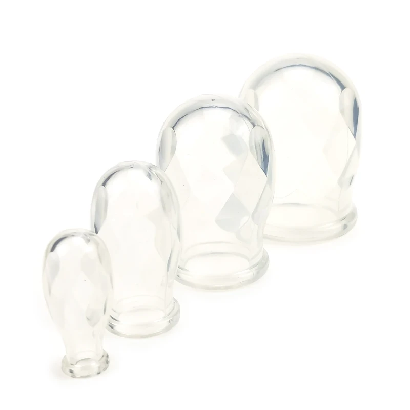 New arrival Cosmetic Healthcare Anti Cellulite Reusable 4 Cups Vacuum Suction Massager Silicone Cupping Silicon Set