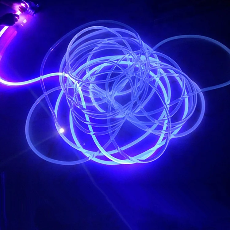 Solid Core PMMA diameter 4mm flexible side glow fiber optic for project 100m/roll