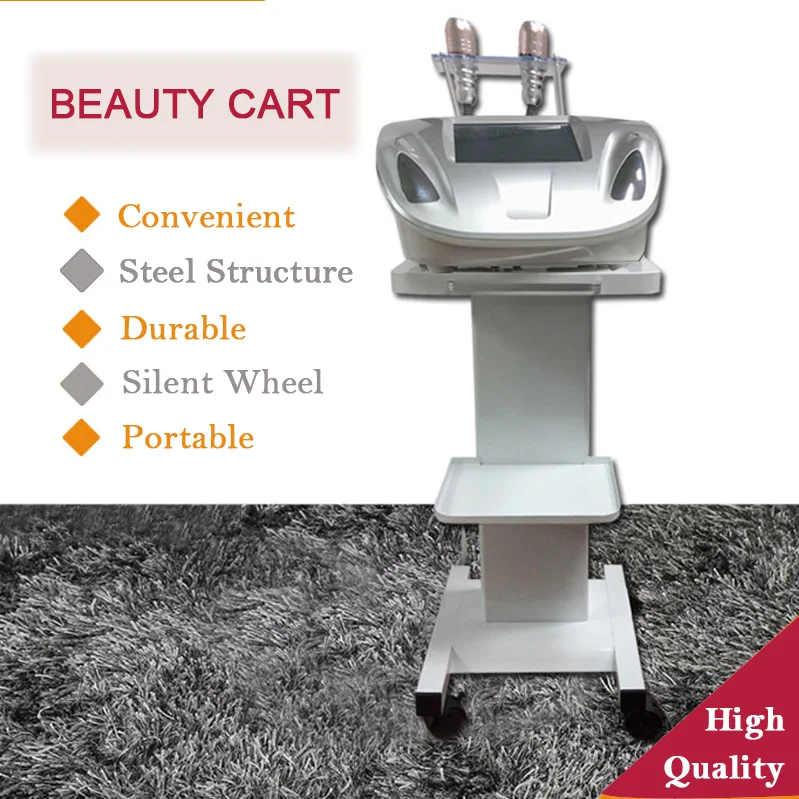 Ready Stock Steel Facial Machine Used Beauty Instrument Salon Tray Rolling Cart Trolley SPA Beauty Trolley with Wheels