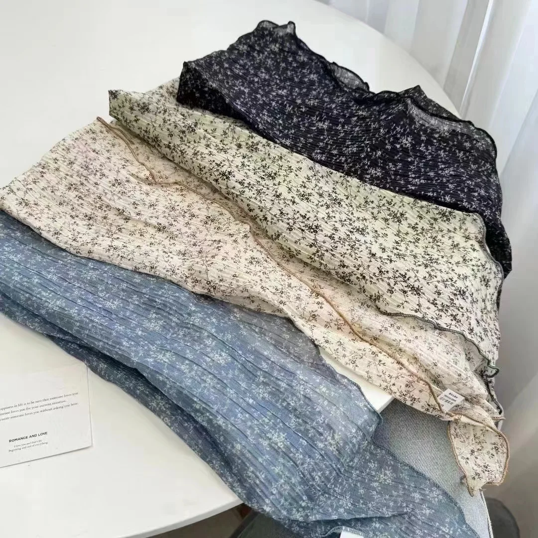 Triangle Linen Pashmina Scarf For Women Printed Basic Preppy Uniform Literary Style Day Autumn Thin Other Scarves Shawls