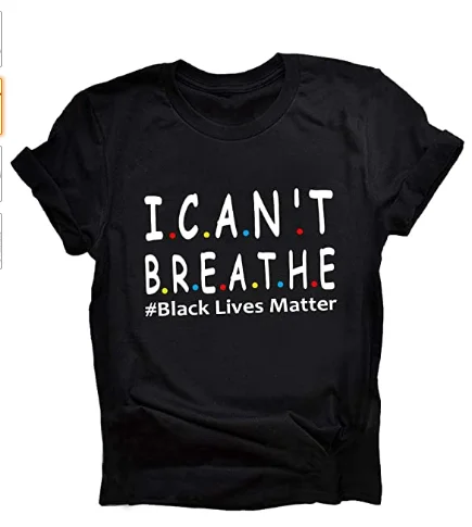 Я не могу дышать, черная живая, материя футболка