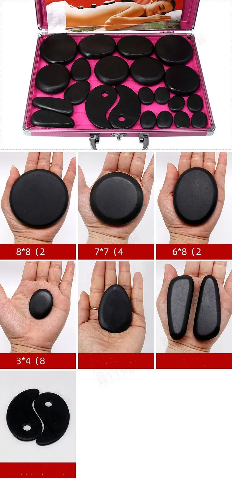 Wollet Massage Set 22 Pieces Basalt Hot Stone With Heater Kit Hot Stone Massage Set