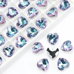 14MM Crystal Gem Heart Beads Multi Colors Peach Pendant Glass Beads For Necklaces Charms DIY Christmas Gifts Jewelry Making