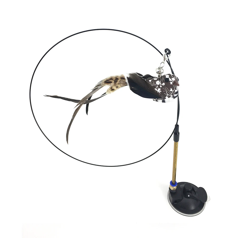 Simulation Bird Interactive Cat Toy Funny Feather Bird With Bell Cat Stick Cat Supplies